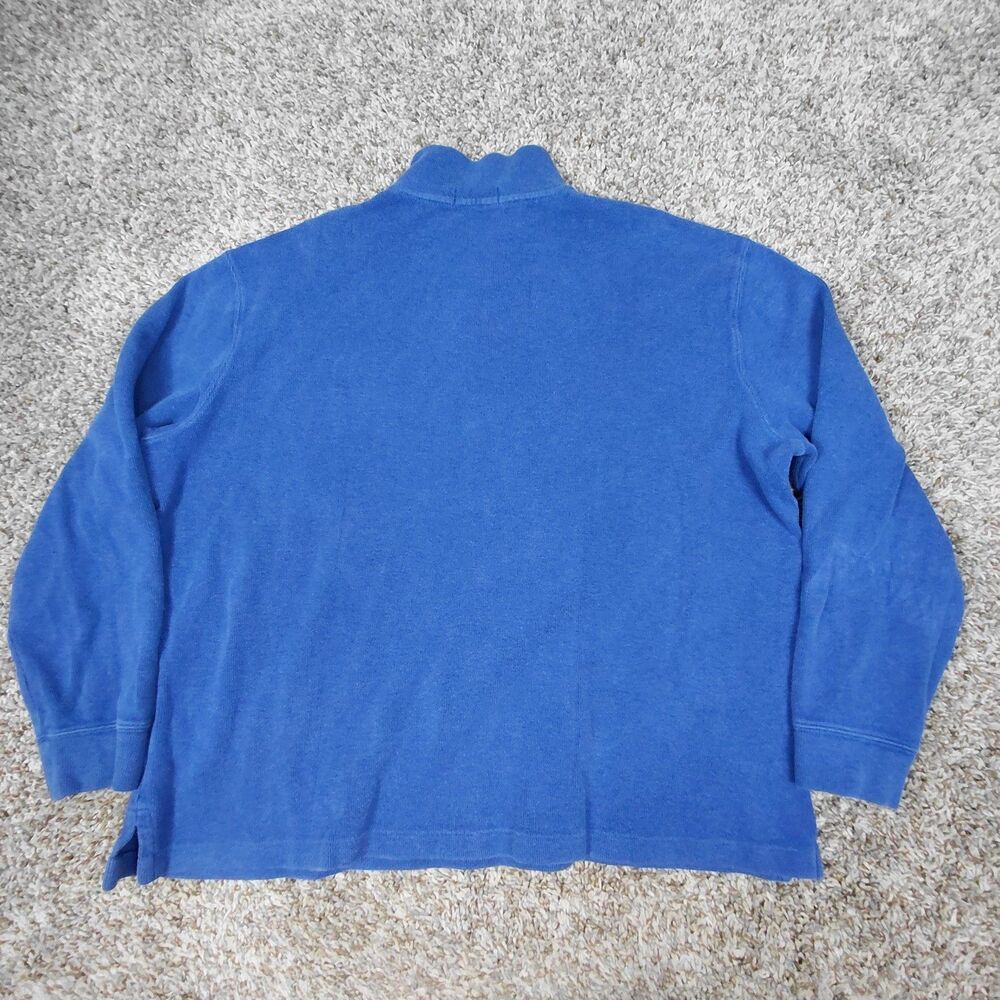Polo Ralph Lauren Sweater Mens Large Blue 1/4 Zip Pullover Knit Pony Boxy Fit - Picture 2 of 6